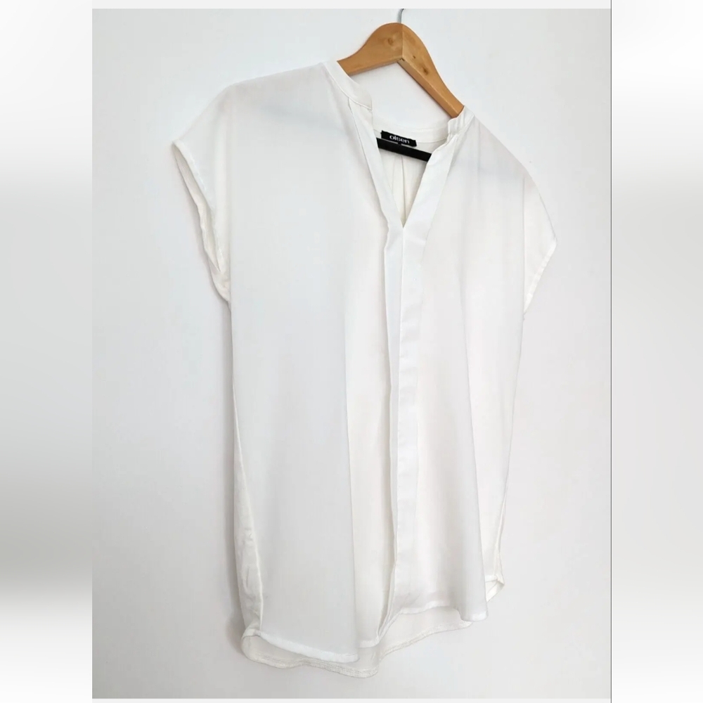 Olsen White Blouse, Capsule Top Size 8  | Scandi Work Smart Wear - Picture 3 of 7